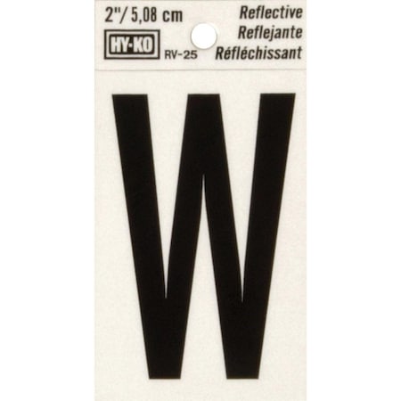 Hy-Ko Vinyl 2 In. Reflective Adhesive Letter, W RV-25/W